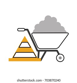 wheelbarrow construction with cone