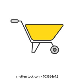 wheelbarrow construction isolated icon