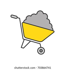 wheelbarrow construction isolated icon