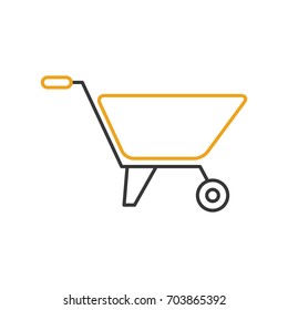 wheelbarrow construction isolated icon