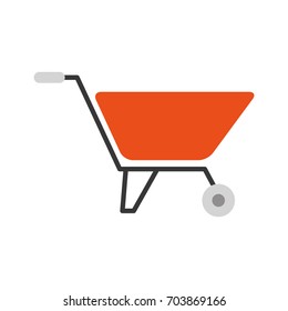 wheelbarrow construction isolated icon
