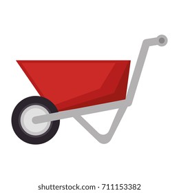 wheelbarrow construction isolated icon