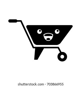 wheelbarrow construction kawaii character