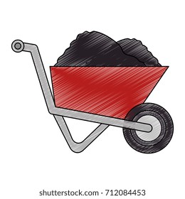 wheelbarrow construction with sand