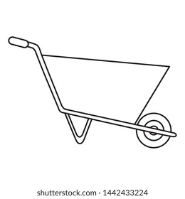 wheelbarrow construction tool isolated icon
