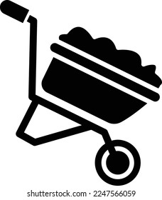 Wheelbarrow, dollars barrow, gold barrow Vector Icon which is suitable for commercial work and easily modify or edit it

