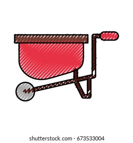 wheelbarrow farm isolated icon