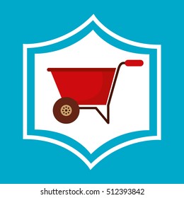 wheelbarrow farm isolated icon vector illustration design