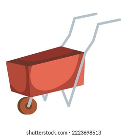 wheelbarrow farming tool isolated icon