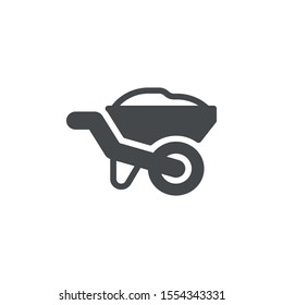 Wheelbarrow Flat Design Icon Vector