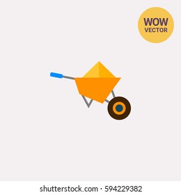 Wheelbarrow flat icon