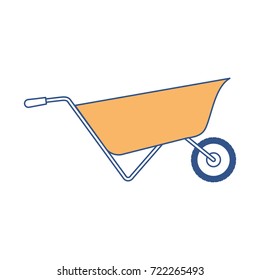 wheelbarrow flat icon in color sections silhouette vector illustration