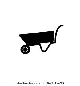 diseño de icono plano de carretilla. diseño de icono de construcción de carretillas. herramientas de jardinería diseño de iconos de carretilla.