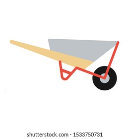wheelbarrow flat icon. You can be used wheelbarrow icon for several purposes.