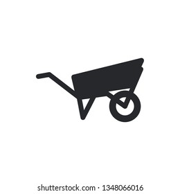 wheelbarrow flat vector icon
