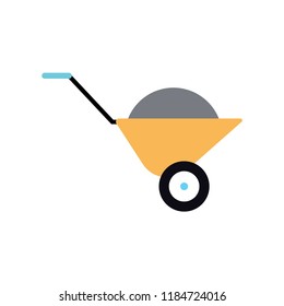 Wheelbarrow full of sand. Vector illustration