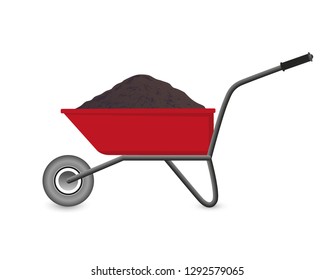 Wheelbarrow for gardening and construction.Wheelbarrow with a primer.