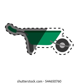 wheelbarrow gardening tool icon vector illustration graphic design