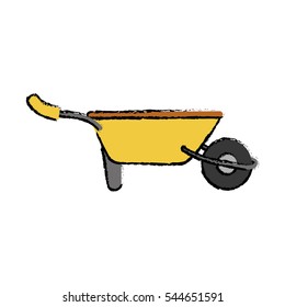 wheelbarrow gardening tool icon vector illustration graphic design