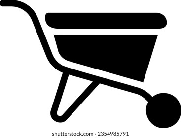 wheelbarrow glyph icon illustration vector