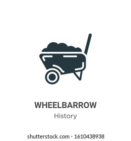 Wheelbarrow glyph icon vector on white background. Flat vector wheelbarrow icon symbol sign from modern history collection for mobile concept and web apps design.