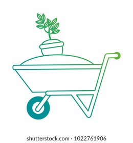 wheelbarrow with ground and pot