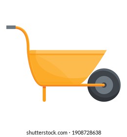 Wheelbarrow Highway Construction Icon. Cartoon Of Wheelbarrow Highway Construction Vector Icon For Web Design Isolated On White Background