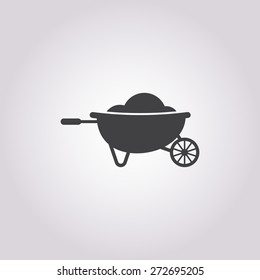 Wheelbarrow icon. 