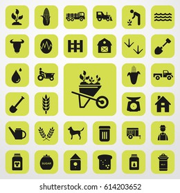 wheelbarrow icon. agriculture set. vector sign symbol on white background