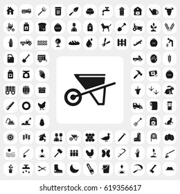 wheelbarrow icon. agriculture set. vector sign symbol on white background