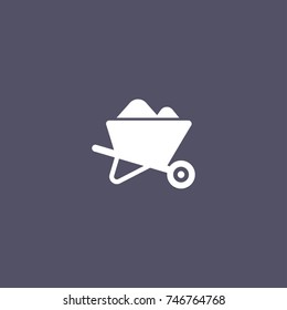 wheelbarrow icon. architecture sign