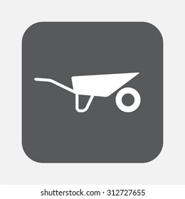 The wheelbarrow icon. Barrow symbol. Flat Vector illustration