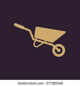 The wheelbarrow icon. Barrow symbol. Flat Vector illustration