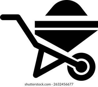 wheelbarrow icon. black design isolated on white background. Vector illustration