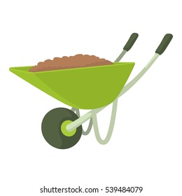 Wheelbarrow Icon. Cartoon Illustration Of Wheelbarrow Vector Icon Isolated On White Background. Garden Tool Sign