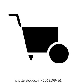 Wheelbarrow icon. Concept of gardening, construction, and agriculture.