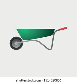 Wheelbarrow Icon. Construction Concept, Cartoon of Sickle Vector Icon for Web Design Isolated on White Background - Vector