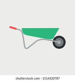 Wheelbarrow icon, Construction Concept, Flat Style. - Vector 