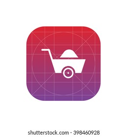 wheelbarrow icon. construction vector eps10 icon