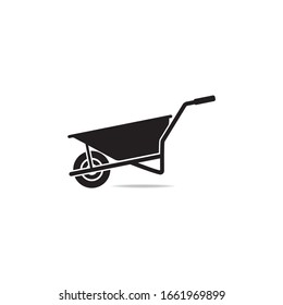 Wheelbarrow icon design isolated on white background. Vector illustration