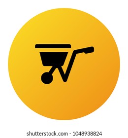 wheelbarrow icon design with solid design style. vector illustration.