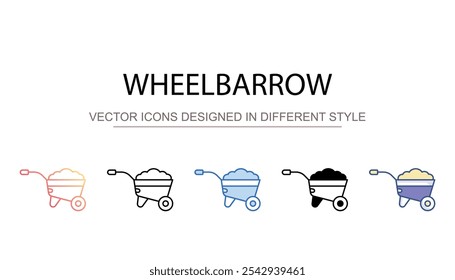 Wheelbarrow icon design with white background stock illustration