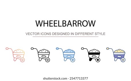 Wheelbarrow icon design with white background stock illustration