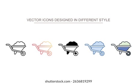 Wheelbarrow icon design with white background stock illustration