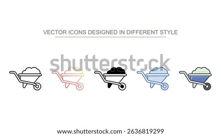 Wheelbarrow icon design with white background stock illustration