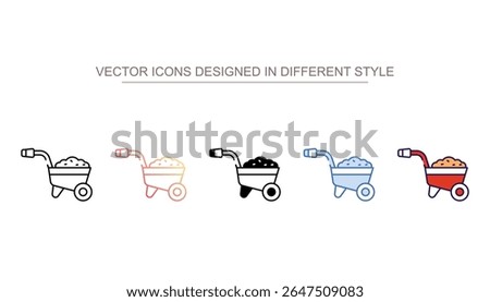 Wheelbarrow icon design with white background stock illustration