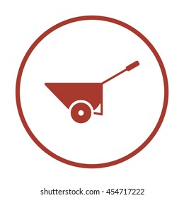  Wheelbarrow icon. Flat design.