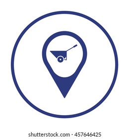 Wheelbarrow icon. Flat design.