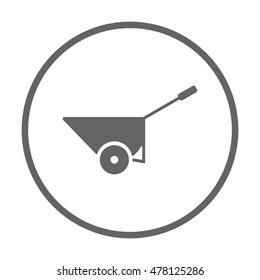 Wheelbarrow icon. Flat design.