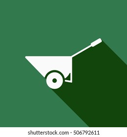  Wheelbarrow icon. Flat design.